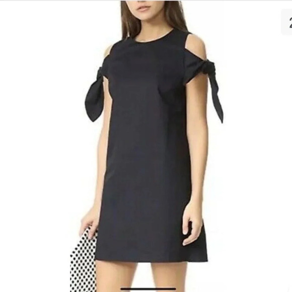 J By J.O.A Black Off The Shoulder Knot Tie Shift Dress  Sz S - Picture 1 of 10